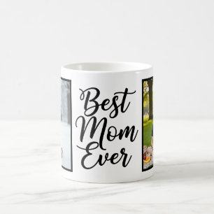 Taza De Café Mejor Mamá del Mundo Recuerdo de 2 Fotos en Blanco