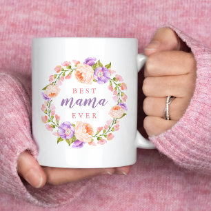 Taza De Café Mejor Mamá del Mundo Regalo Floral del Día de la M