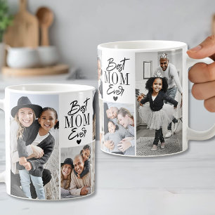 Taza De Café Mejor Mamá del Mundo Simple Collage de 6 Fotos