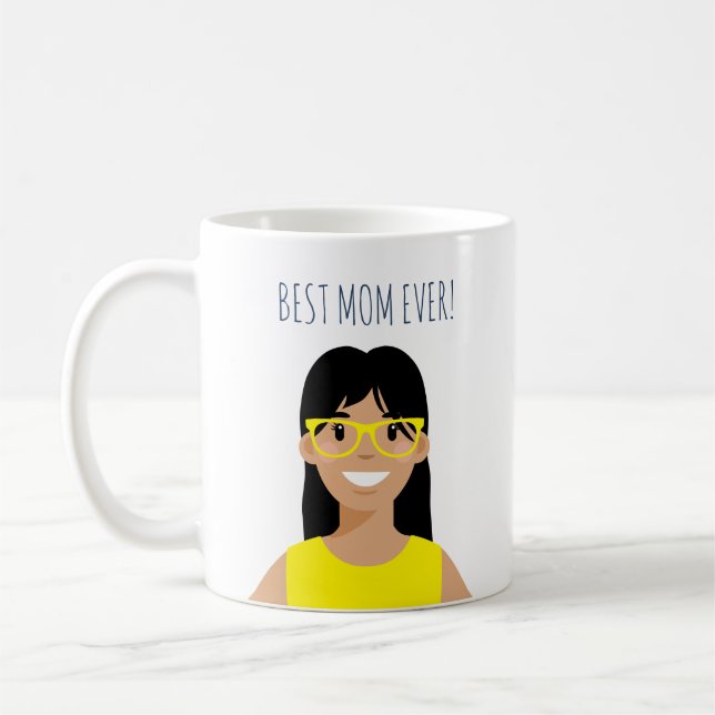 Taza De Café Mejor Mamá editable personalizada (Izquierda)