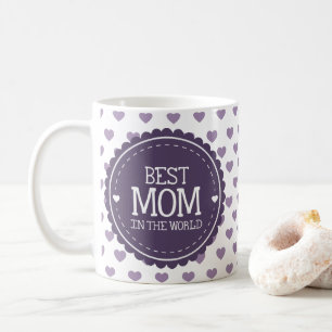 Taza De Café Mejor mamá en el mundo de los corazones y el círcu