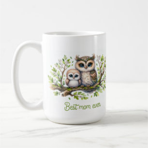 Taza De Café Mejor Mamá Ilustración de Búho