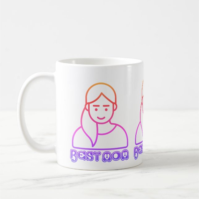 Taza De Café Mejor mamá ilustracion Mug (Izquierda)