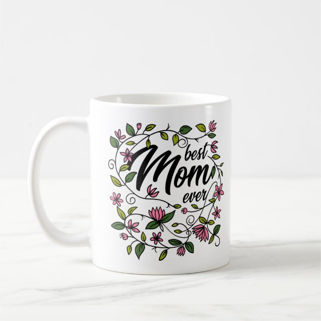 Taza De Café Mejor Mamá Jamás Floral Mug (Izquierda)