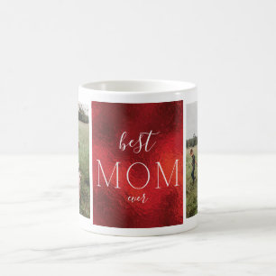 Taza De Café Mejor Mamá Navidades ROJOS Foto Personalizado Reli