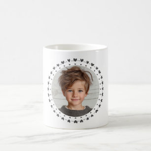 Taza De Café Mejor Mamá / Papá del Mundo, Foto y Corazones Gris