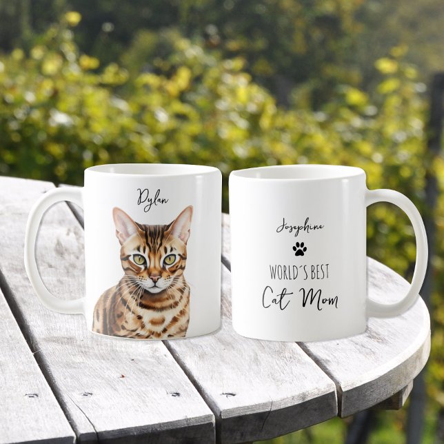 Taza De Café Mejor mamá / papá, Personalizado de gato de Bengal (Subido por el creador)