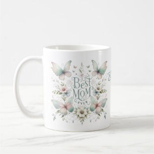 Taza De Café Mejor Mamá Pastel Floral Personalizada