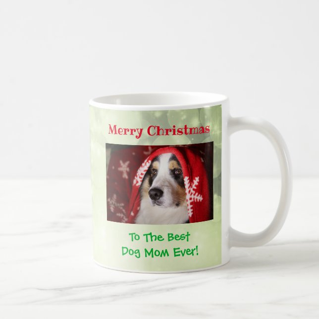 Taza De Café Mejor Mamá Perro de Navidad Foto de Mascota (Derecha)