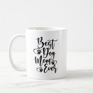 Taza De Café Mejor Mamá Perro Diseñar con Corazones y Huellas