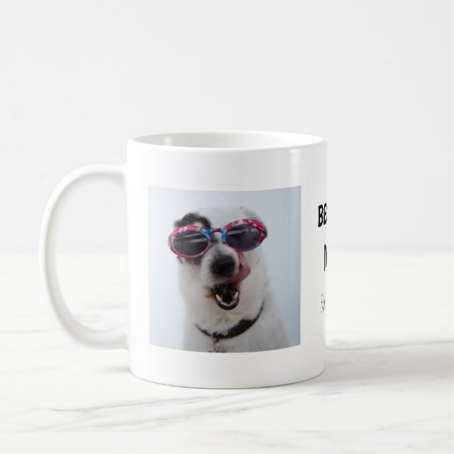 Taza De Café Mejor Mamá Perro, Dos Fotografías Escritas A Mano (Izquierda)