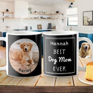 Taza De Café Mejor Mamá Perro Personalizado Foto Mascota Nombre