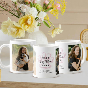 Taza De Café Mejor Mamá Perro Siempre Marco de Foto de Pata Ros