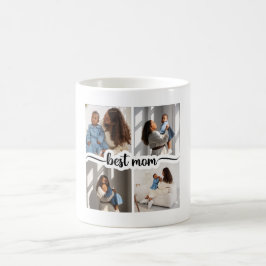 Taza De Café Mejor Mamá Personalizada 4 Collage de fotos