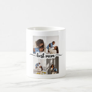 Taza De Café Mejor Mamá Personalizada 4 Collage de fotos