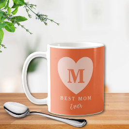 Taza De Café Mejor Mamá Personalizado Coral Heart