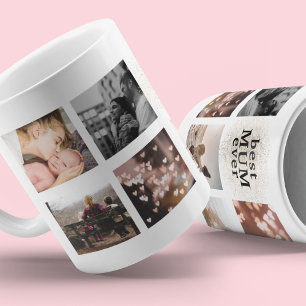 Taza De Café Mejor MAMÁ Personalizado Gold Multi Photo