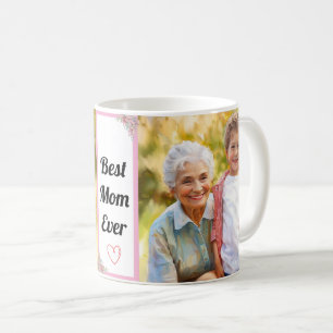 Taza De Café Mejor mamá Personalizado moderno foto con texto