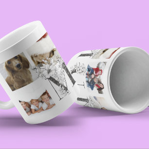 Taza De Café Mejor Mamá Personalizado MUM Floral Multi Foto