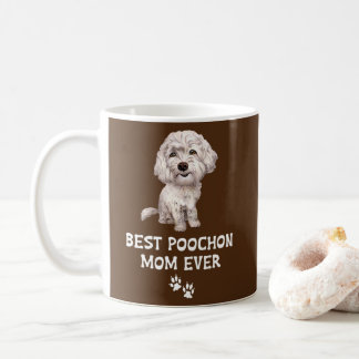 Taza De Café Mejor Mamá Poochon para el Bichon Cross Poodle