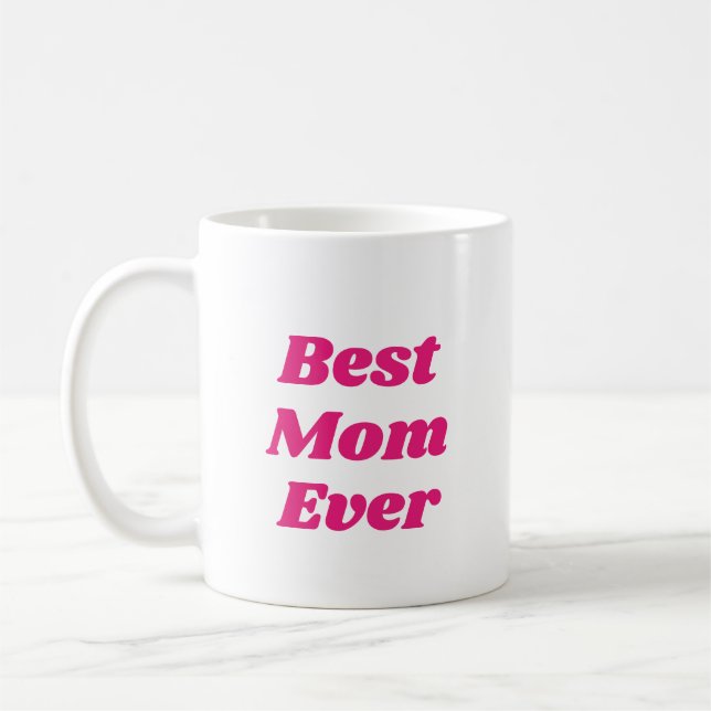 Taza De Café Mejor Mamá Rosa Del Café Jamás Mug (Izquierda)