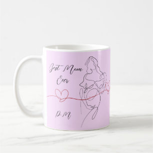 Taza De Café Mejor Mamá Siempre De Moda Un Corazón De Embarazo