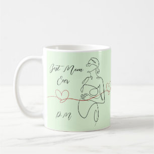 Taza De Café Mejor Mamá Siempre De Moda Un Corazón De Embarazo 