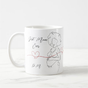 Taza De Café Mejor Mamá Siempre De Moda Un Corazón De Embarazo