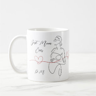 Taza De Café Mejor Mamá Siempre De Moda Un Corazón De Embarazo