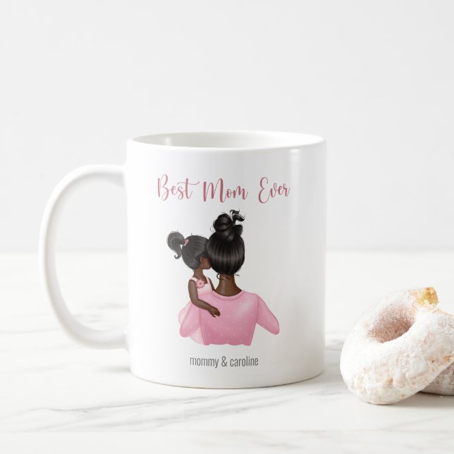 Taza De Café Mejor Mamá Siempre Rosa Blanca (Con donut)