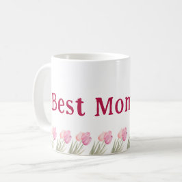 Taza De Café Mejor Mamá Siempre Rosa Suave Floral Día de la Mad