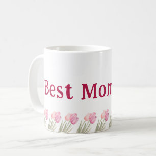 Taza De Café Mejor Mamá Siempre Rosa Suave Floral Día de la Mad