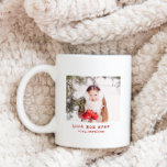 Taza De Café Mejor Mamá, Texto De Máquina Minimalista<br><div class="desc">Una simple foto mejor mamá nunca. Este tazón de café con fotos muestra un texto y una foto de una simple máquina de escribir en rojo. La imagen que se muestra es sólo para fines de ilustracion y debe ser reemplazada por su foto. Todo el texto en la parte delantera...</div>