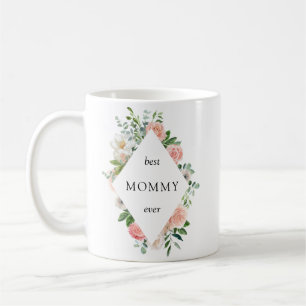 Taza De Café Mejor Mami con Floral Rosa