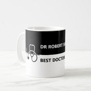Taza De Café Mejor Médica de nombre personalizado Regalo blanc