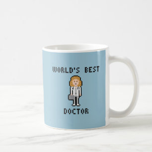 Taza De Café Mejor Médica del mundo de Pixel - Versión femenina