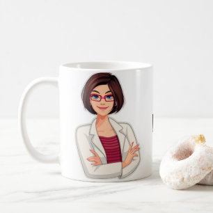 Taza De Café Mejor Médica personalizada, brunette, mujer