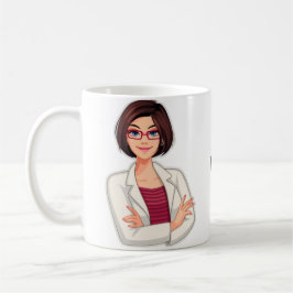 Taza De Café Mejor Médica personalizada, brunette, mujer
