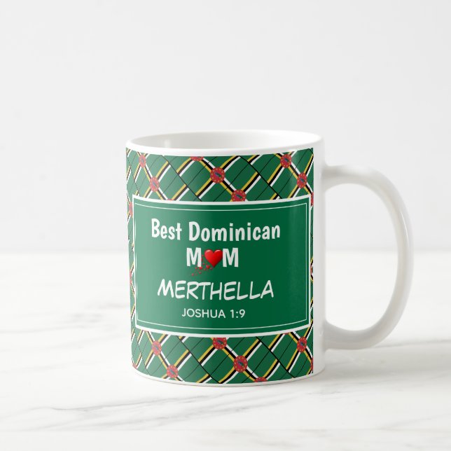 Taza De Café MEJOR MOM DOMINICANO Bandera Dominica Personalizad (Derecha)