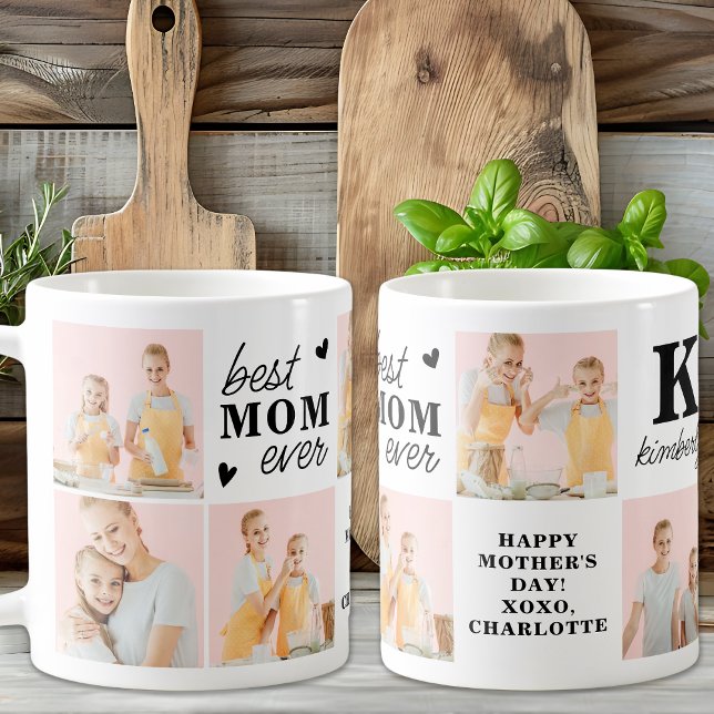 Taza De Café Mejor MOM jamás personalizado Monograma 7 Foto (Subido por el creador)
