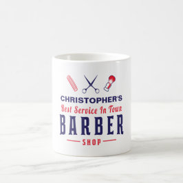 Taza De Café Mejor Monograma de Vintage Barber Retro