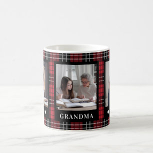 Taza De Café Mejor Mug de Plaid Negro Rojo de la Abuela 3
