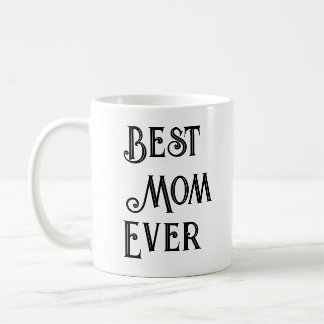 Taza De Café Mejor Mug de sólo texto para mamá - Regalo de nomb (Izquierda)