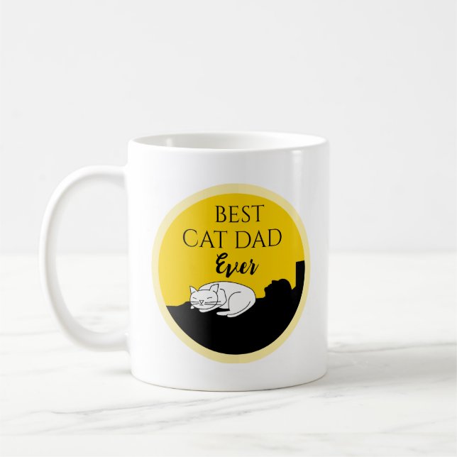 Taza De Café Mejor Mug Personalizada De Papá Gato (Izquierda)