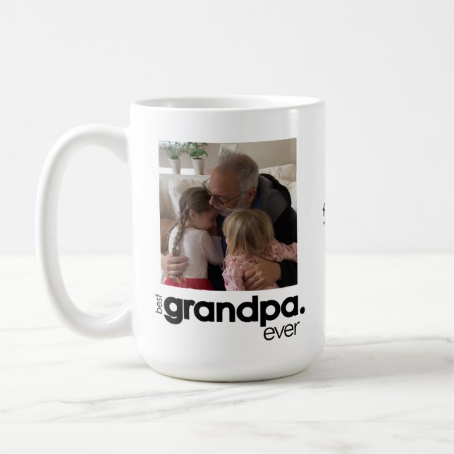 Taza De Café Mejor Muñeca de Fotografía Grande del Abuelo (Izquierda)
