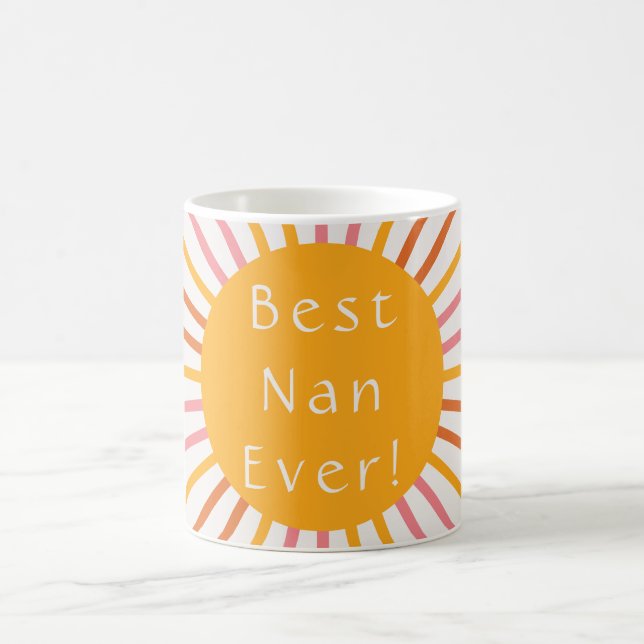 Taza De Café Mejor Nan Boho Retro Sun (Centro)