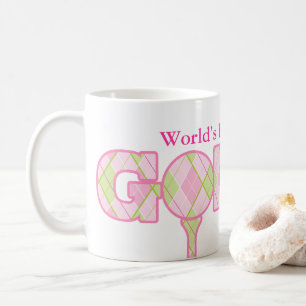 Taza De Café Mejor Nan & Golfer del mundo diversión jugando gol