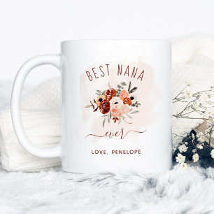 Taza De Café Mejor Nana Ever Boho Terracotta Floral