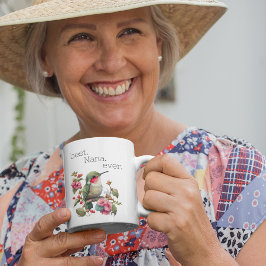 Taza De Café Mejor Nana Ever Sweet Hummingbird Acuarela