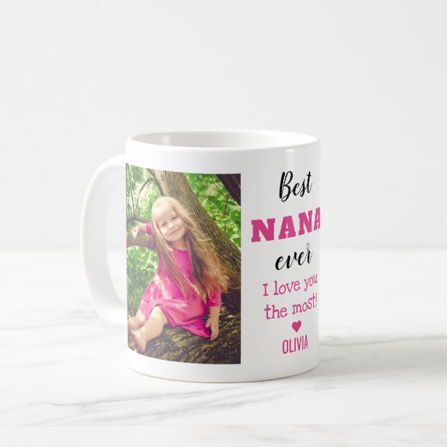 Taza De Café Mejor Nana que te ame más abuelo 2 Foto (Anverso izquierdo)
